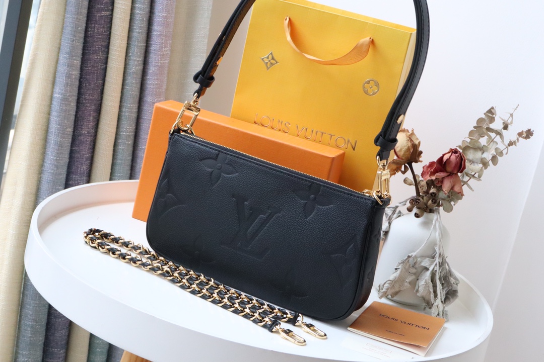 l0vis Vvtt0n multi pochette accessoires monogram empreinte leather black m80399 24 x 13.5 x 4 cm
