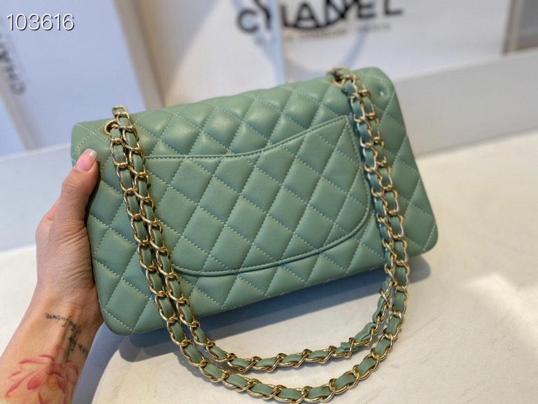 Ch**el flap bag seafoam a01112 25cm