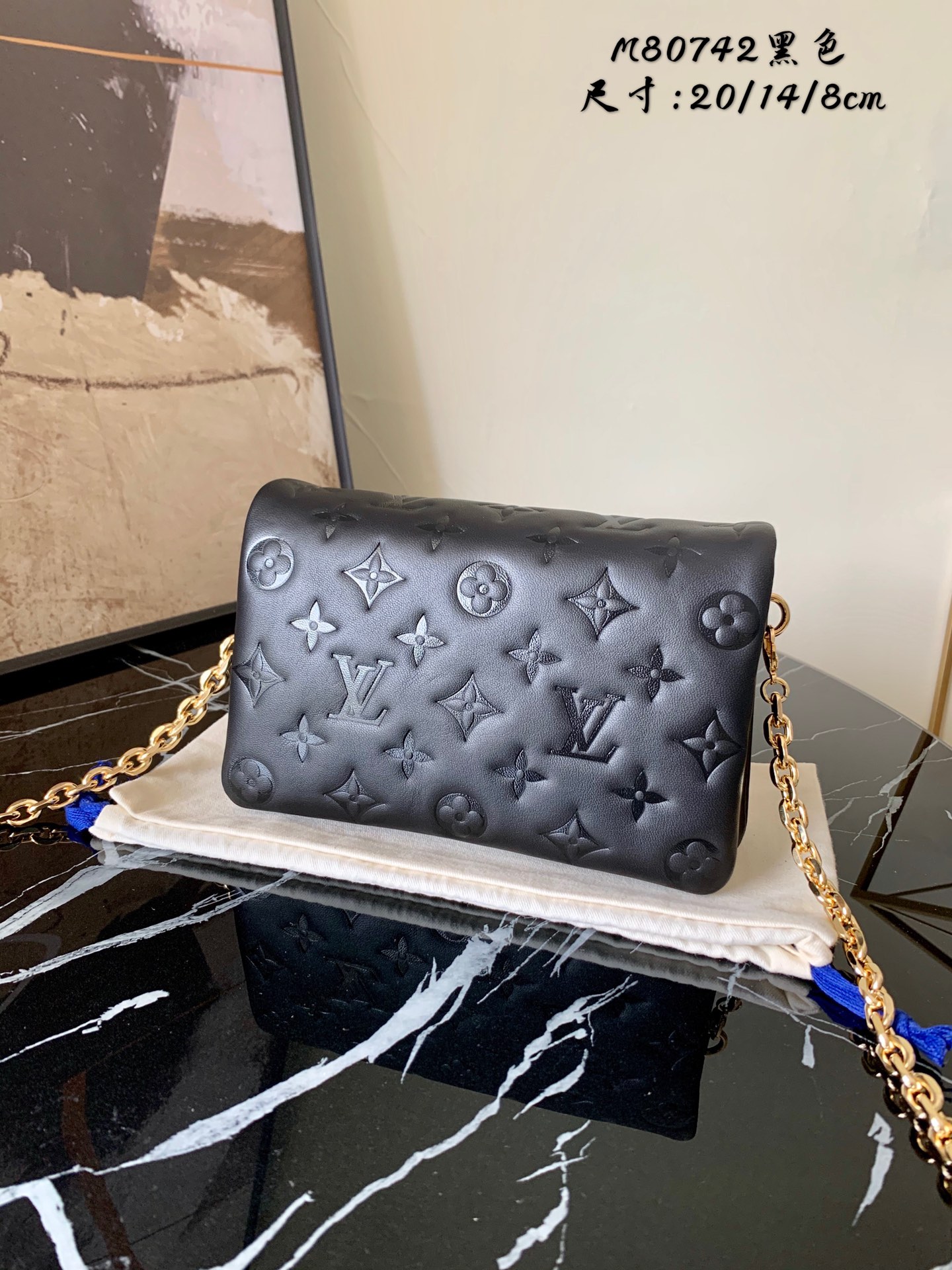 l0vis Vvtt0n pochette coussin black m80742 20 x 14 x 8 cm