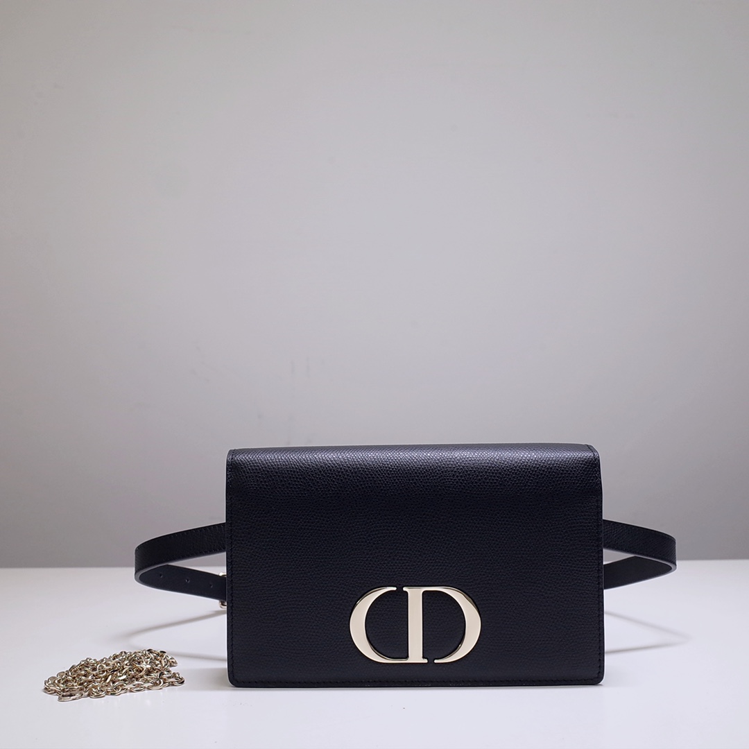 D10r 2-in-1 30 montaigne pouch black grained calfskin s2086obae 19 x 12.5 x 4 cm