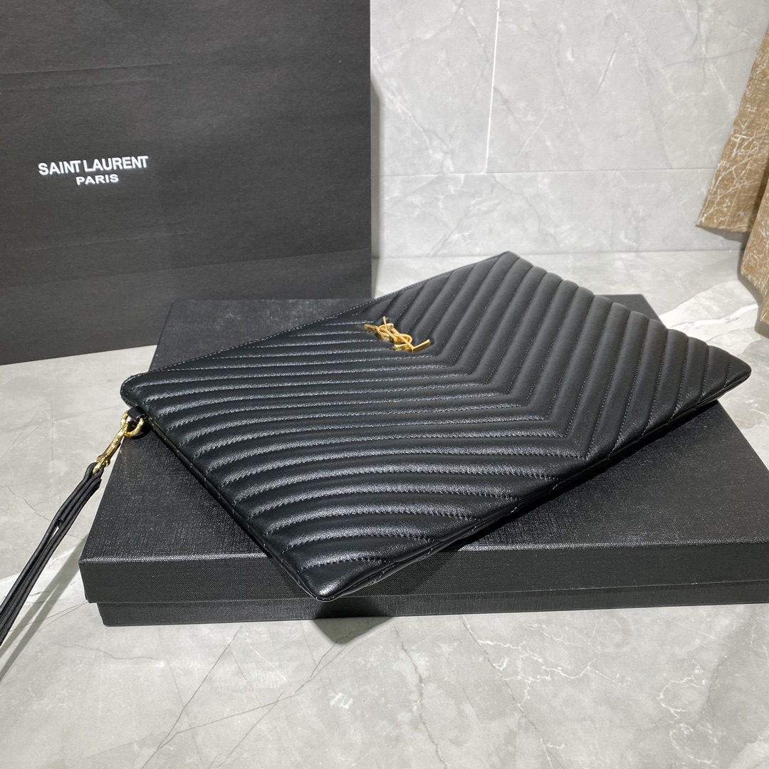 Y51 monogram document holder in matelassÉ leather black 440222 36 x 24.5 x 2.5 cm