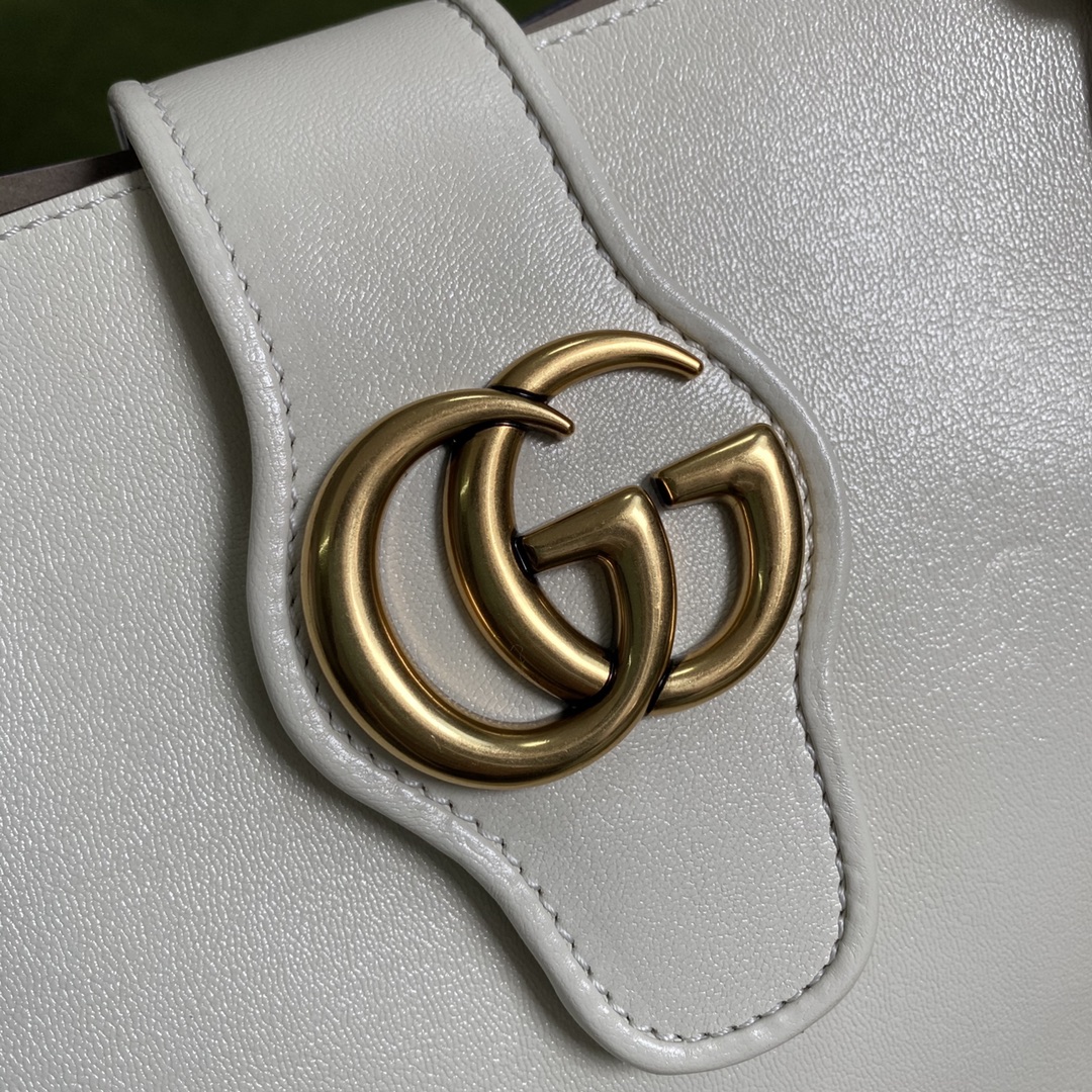 Gvc*1 medium tote with double g white leather 649577 35 x 32 x 11 cm