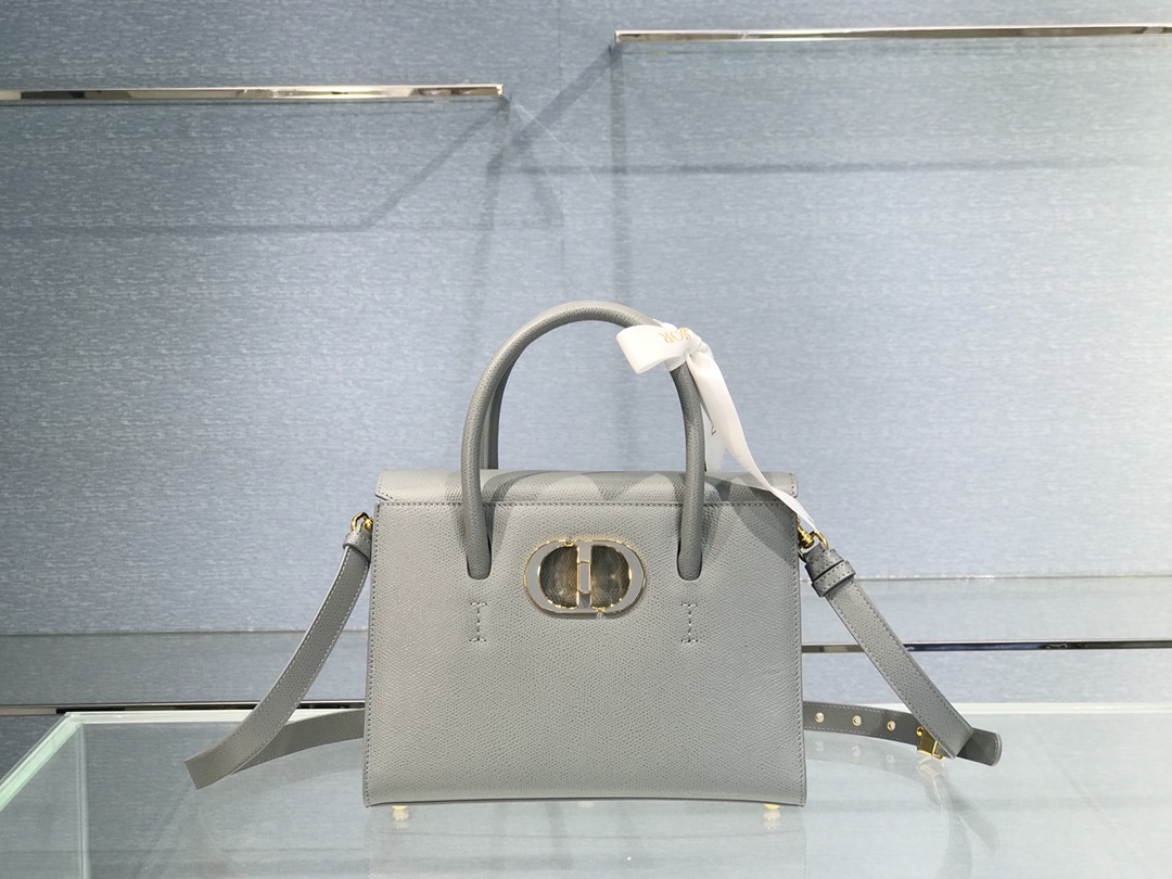 D10r medium st honorÉ tote grey grained calfskin m9321 25 x 19 x 12 cm