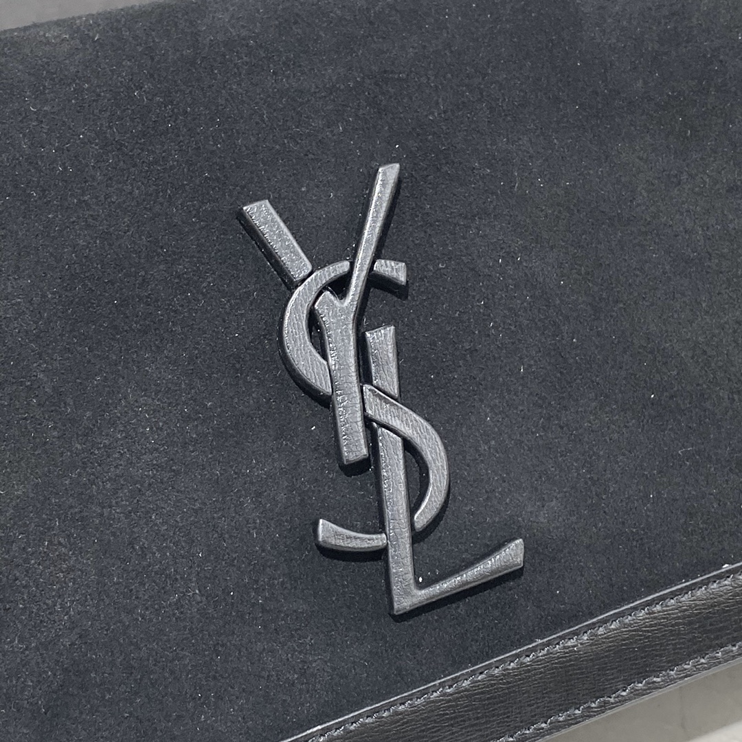 Y51 book bag in suede and smooth leather black 532756 24 × 14 × 8 cm