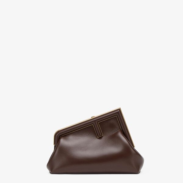 F**di first small dark brown leather bag 8bp129abve 26 × 18 × 9.5 cm