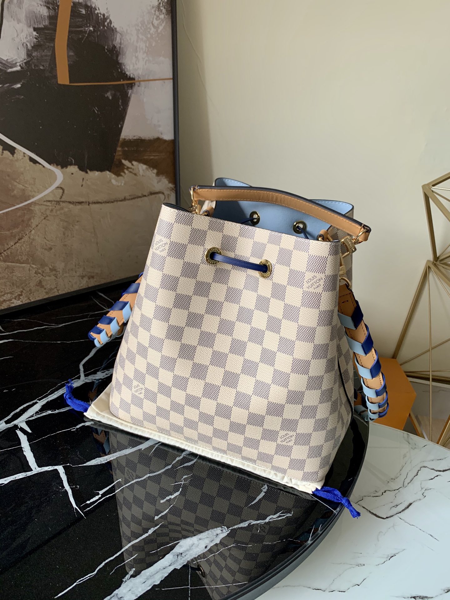 l0vis Vvtt0n nÉonoÉ mm damier azur in blue n50042 26cm