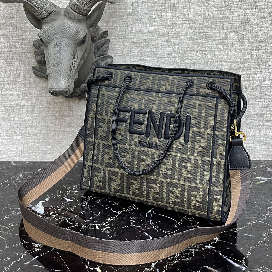 F**di medium roma tote bag light gray 8bh380aei1