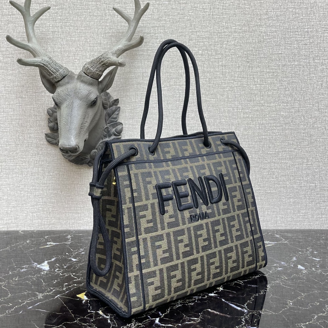 F**di medium roma tote bag light gray 8bh380aei1