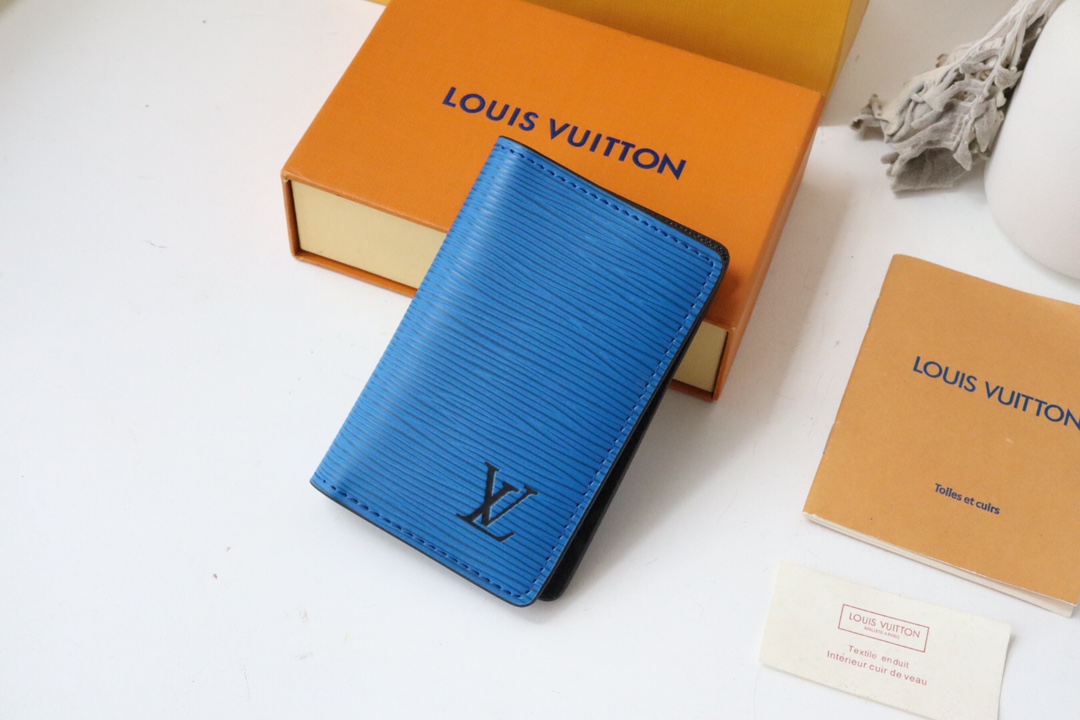 l0vis Vvtt0n pocket organizer epi leather blue m80767 8 x 11 x 1 cm