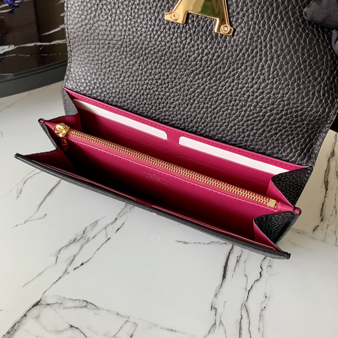 l0vis Vvtt0n capucines wallet taurillon leather black m61248 20 x 11 cm