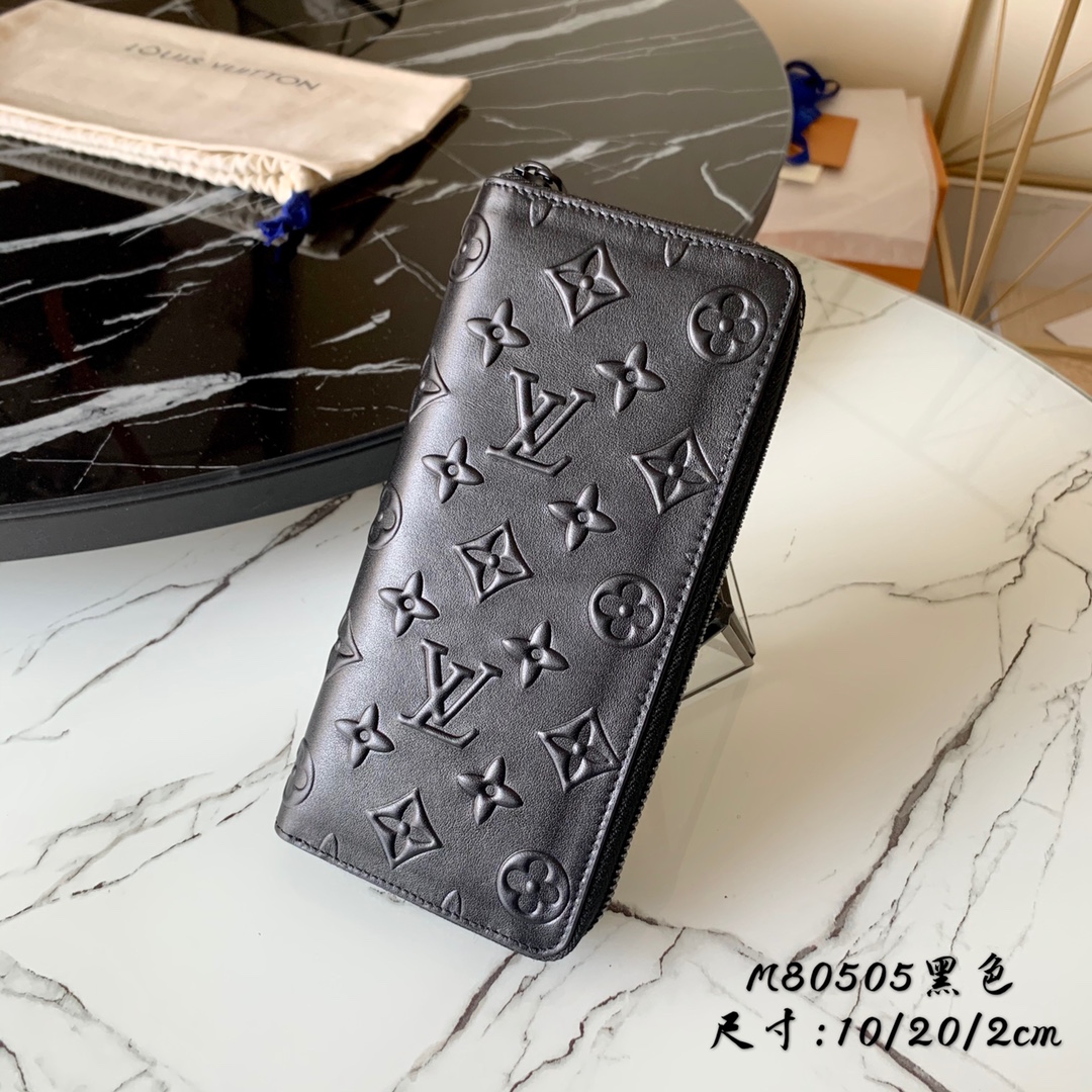 l0vis Vvtt0n zippy wallet vertical monogram seal leather black m80505 10 x 20 x 2 cm