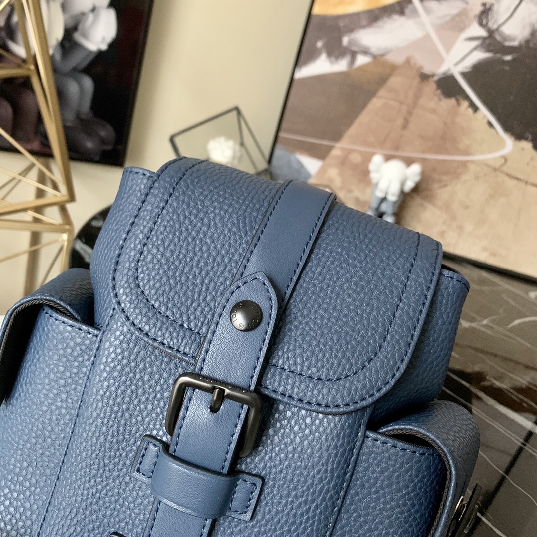 l0vis Vvtt0n christopher xs taurillon leather navy m58494 14 x 19.5 x 5 cm