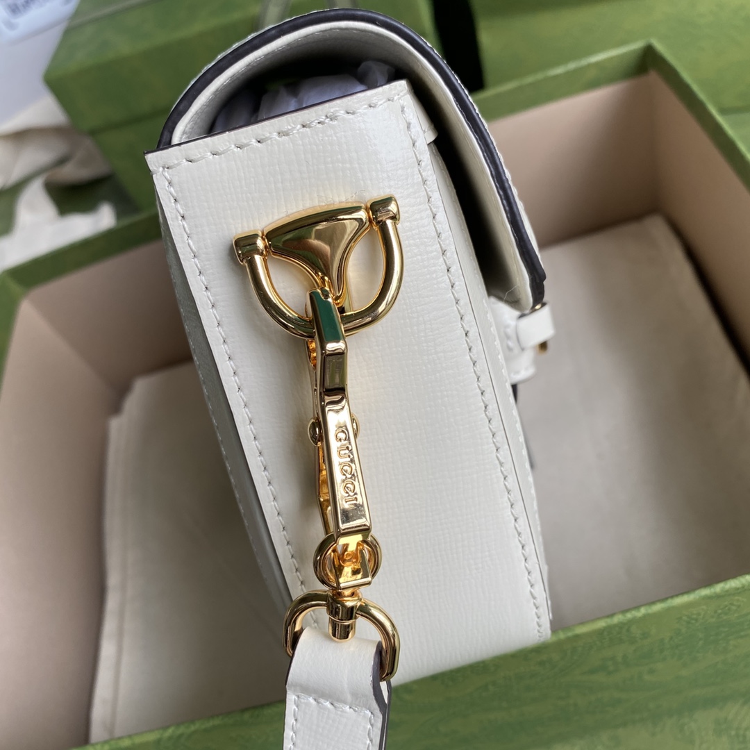 Gvc*1 mini horsebit 1955 bag gg svp*me canvas beige and white 658574 20.5 x 14 x 5 cm
