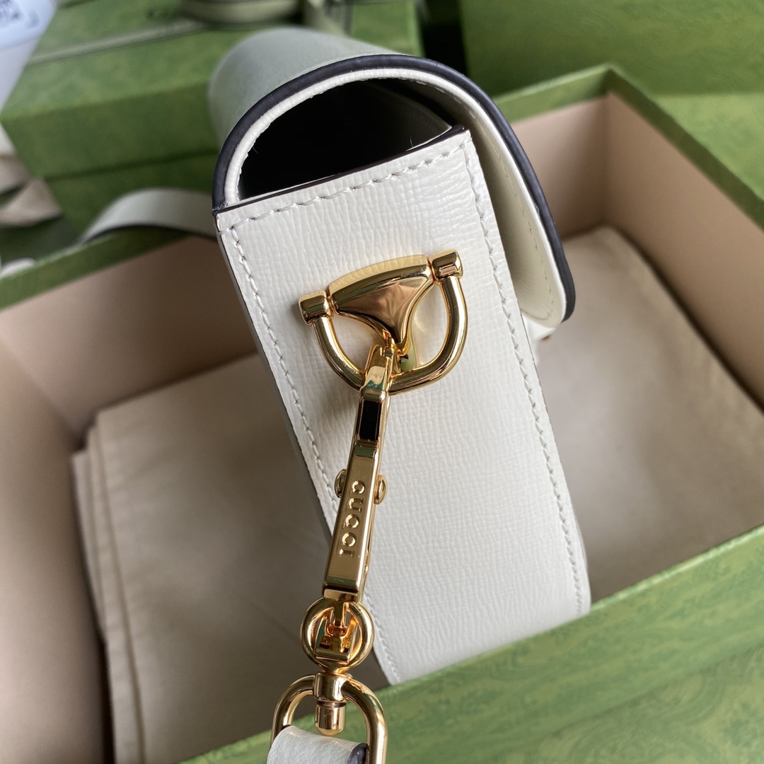 Gvc*1 mini horsebit 1955 bag leather white 658574 20.5 x 14 x 5 cm