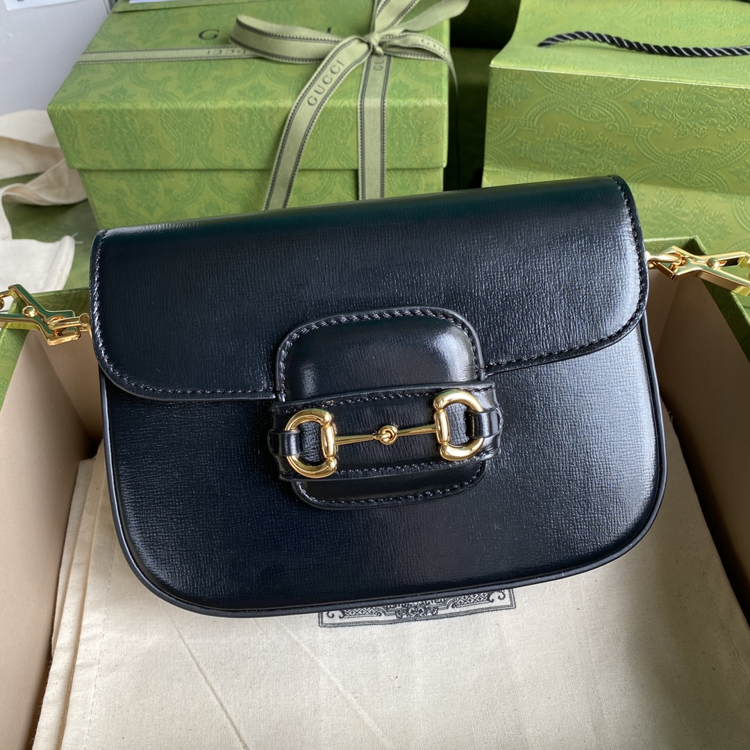 Gvc*1 mini horsebit 1955 bag leather black 658574 20.5 x 14 x 5 cm