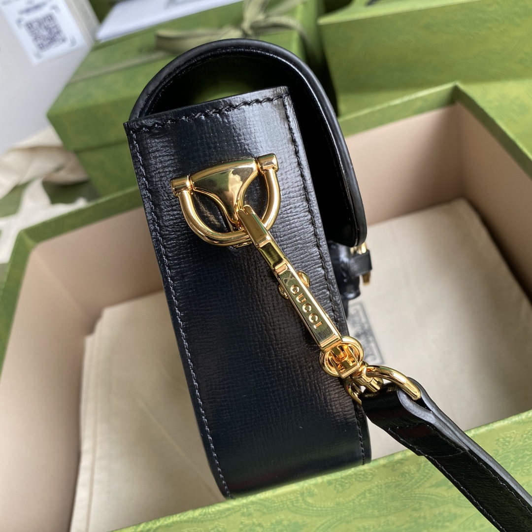 Gvc*1 mini horsebit 1955 bag leather black 658574 20.5 x 14 x 5 cm