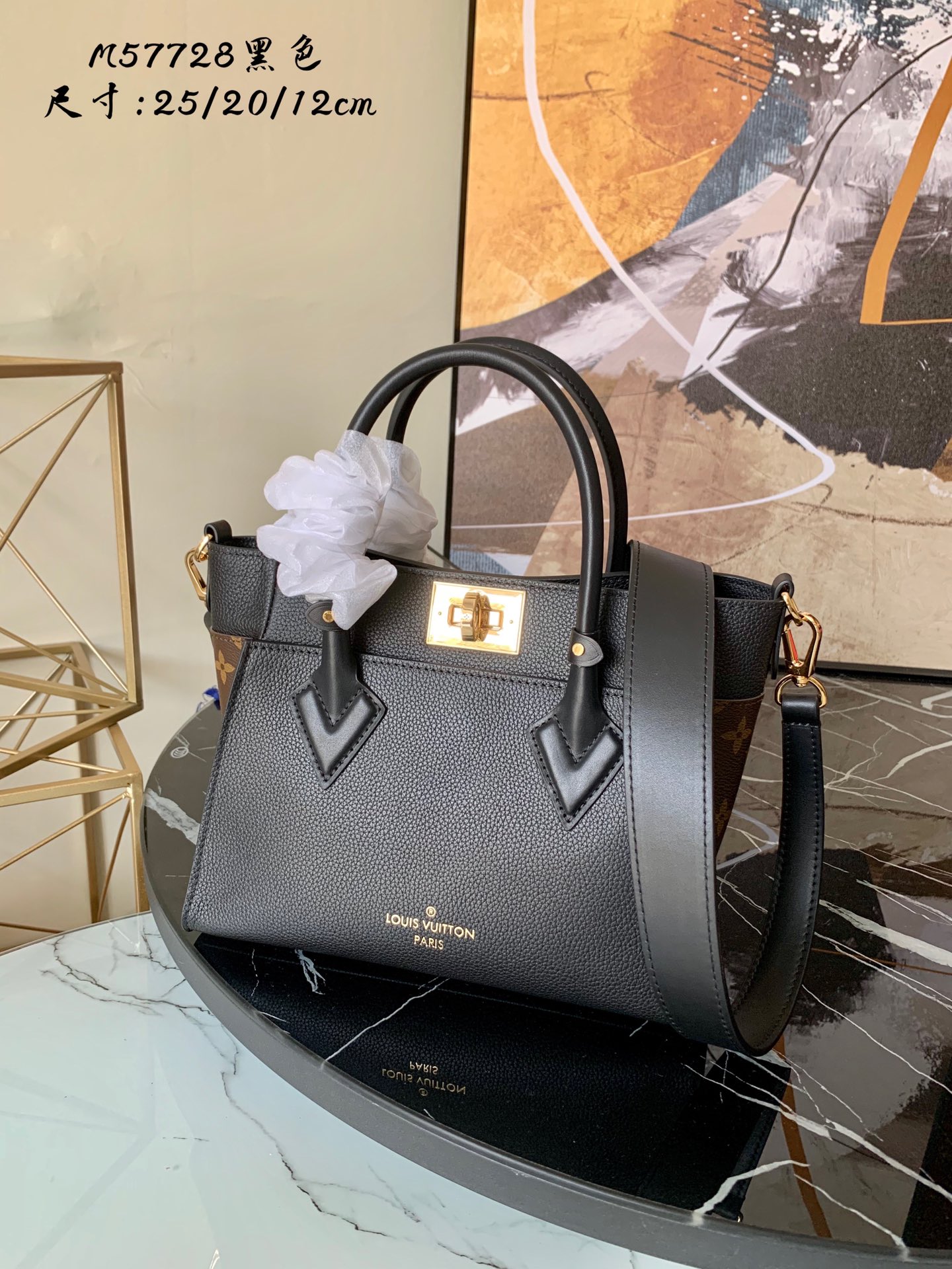 l0vis Vvtt0n on my side pm monogram canvas black m57728 25 x 20 x 12cm