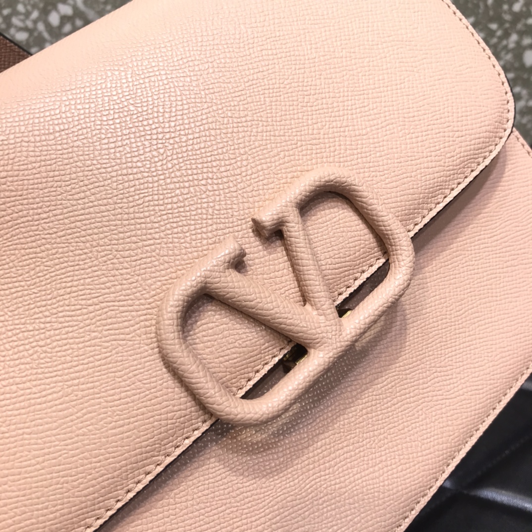 Va1e*ntin0 vsling grainy calfskin shoulder bag pink vw2b0f00 22 x 11 x 17 cm