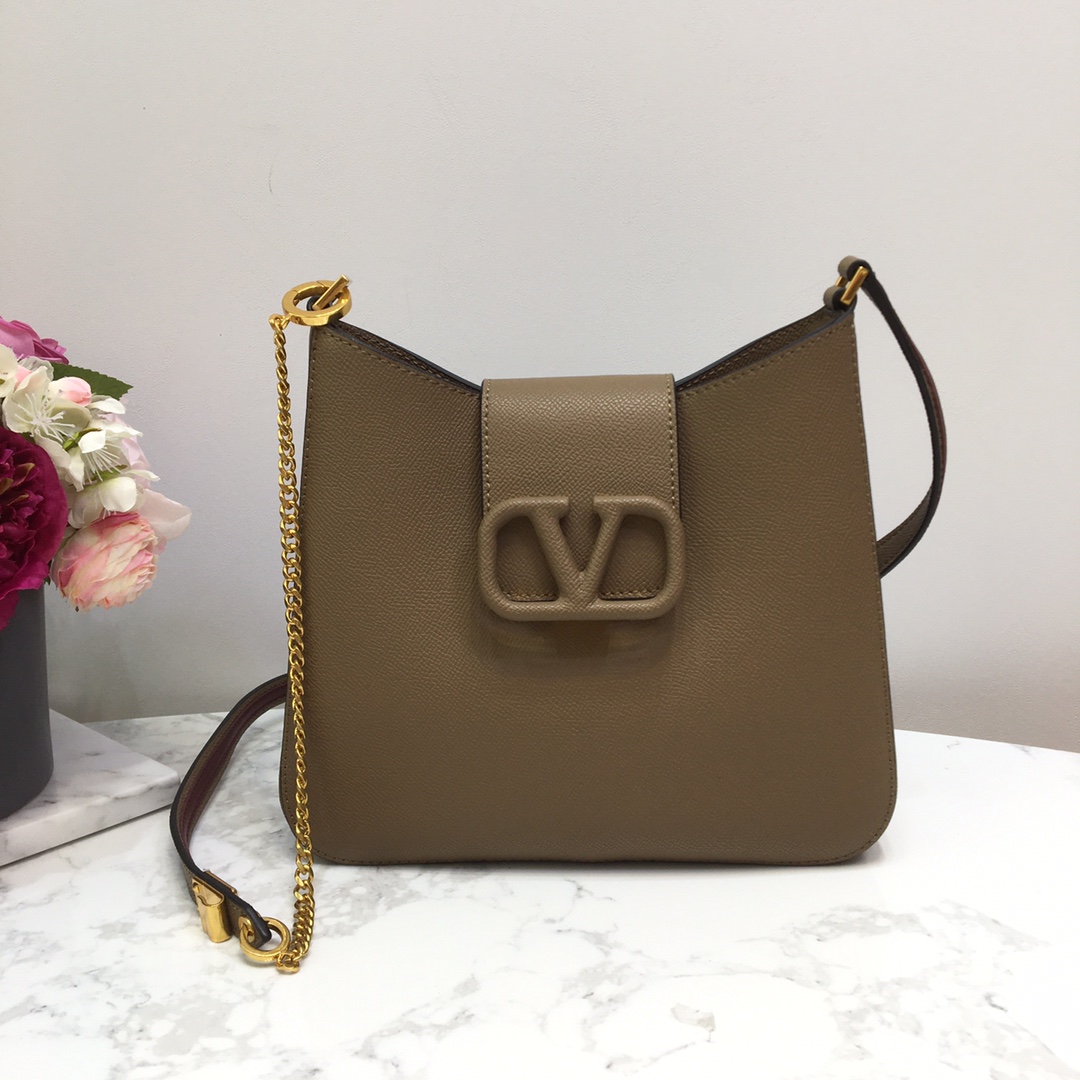 Va1e*ntin0 garavani vsling shoulder bag dark beige wb0f17hfb 24 x 6 x 21 cm