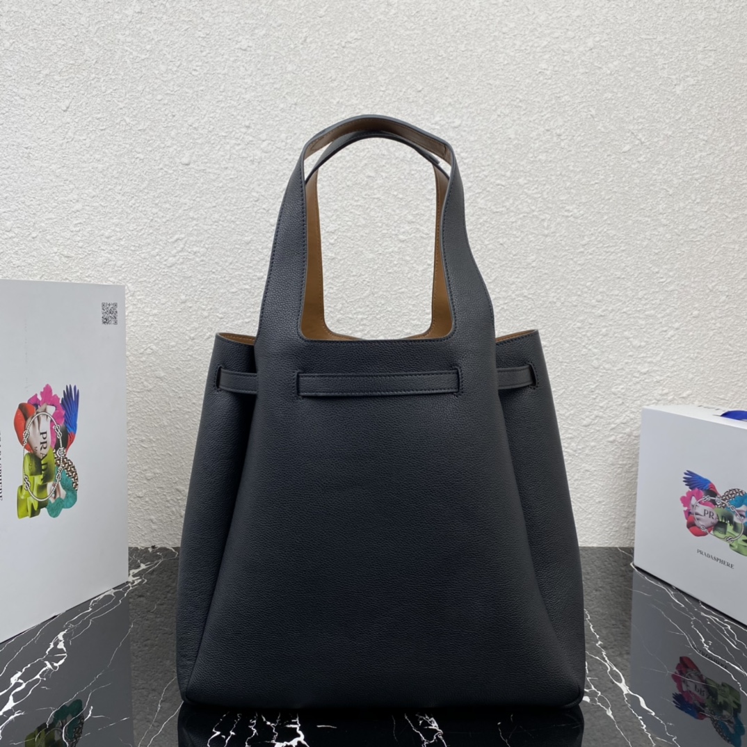 Pra*a leather tote black 1bg339 35 x 34 x 16 cm