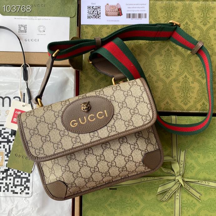 Gvc*1 small neo vintage messenger bag gg svp*me canvas beige 501050 22 x 16.5 x 4 cm