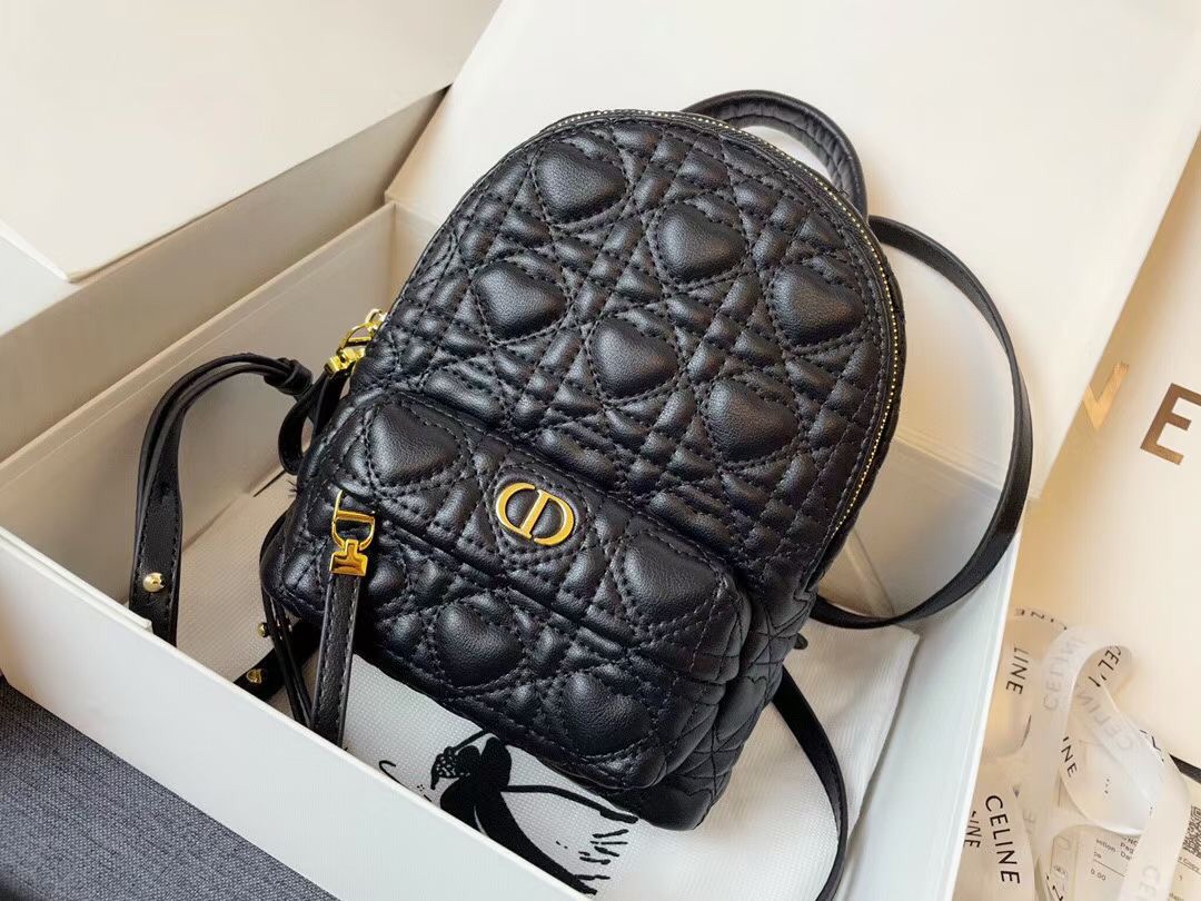 D10r mini D10ramour D10r backpack cannage lambskin with heart motif black m9222 16 x 21 x 8.5 cm