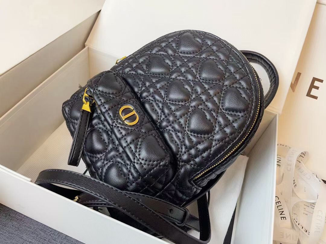 D10r mini D10ramour D10r backpack cannage lambskin with heart motif black m9222 16 x 21 x 8.5 cm