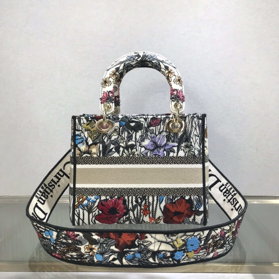 D10r medium lady d-lite bag latte multicolor D10r constellation embroidery m0565 24 x 20 x 11 cm