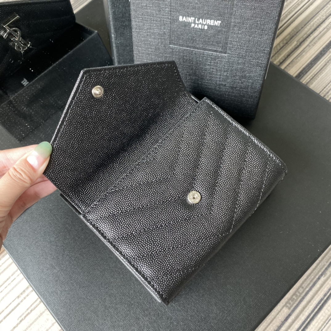 Y51 small monogram envelope wallet in grain de poudre embossed leather silver metal 414404 13.5 x 9.5 x 3 cm
