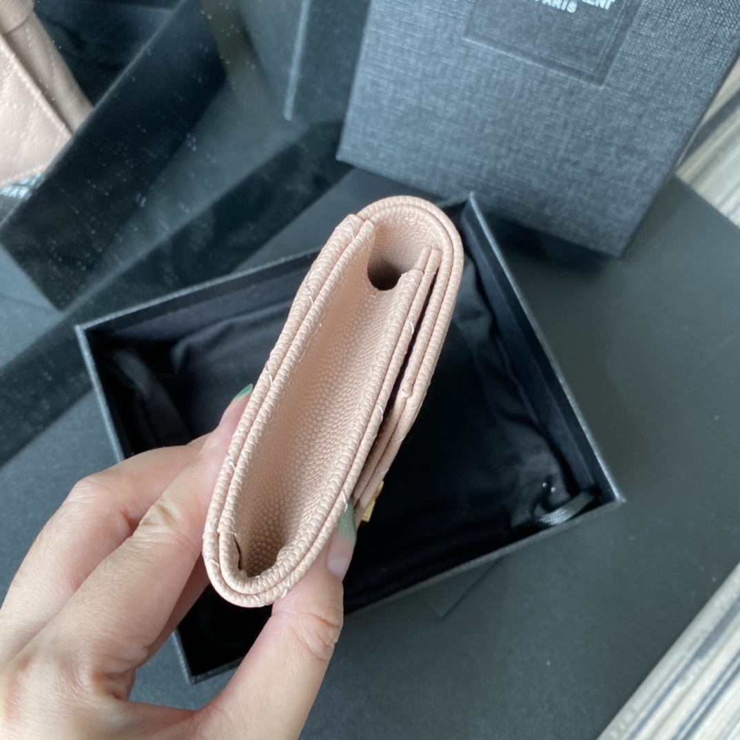 Y51 small monogram envelope wallet in mix matelassÉ grain de poudre embossed leather light pink 651026 13.5 x 9.5 x 3 cm