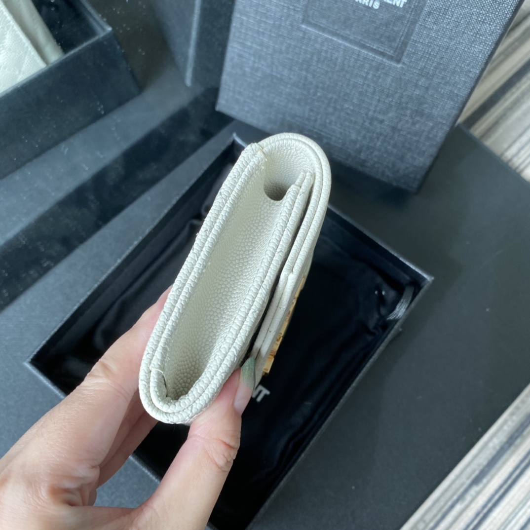 Y51 small monogram envelope wallet in mix matelassÉ grain de poudre embossed leather white 651026 13.5 x 9.5 x 3 cm