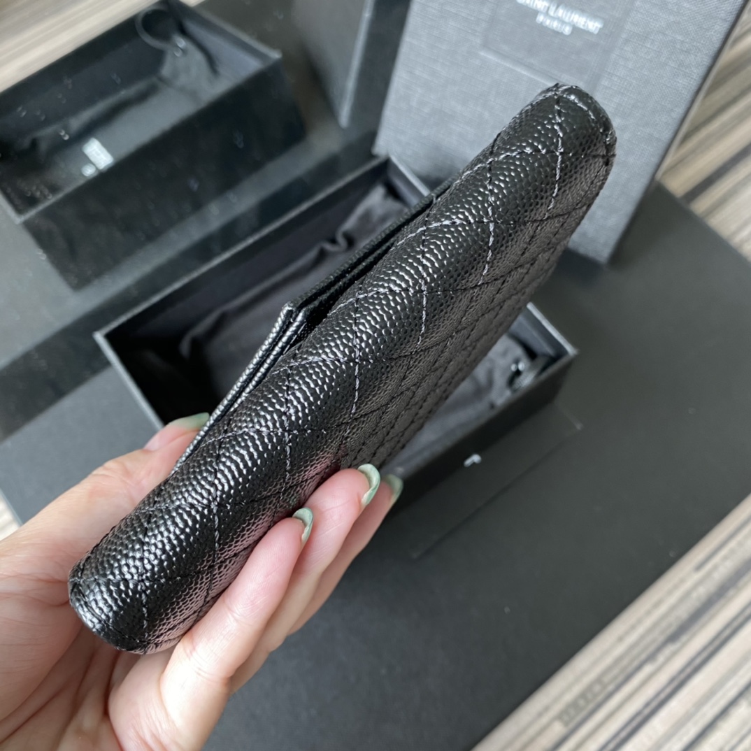 Y51 small monogram envelope wallet in mix matelassÉ grain de poudre embossed leather black metal 651026 13.5 x 9.5 x 3 cm