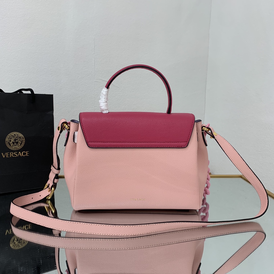 VERSACE MEDIUM LA MEDUSA HANDBAG Dark Pink DBFI039 25 x 15 x 22 cm