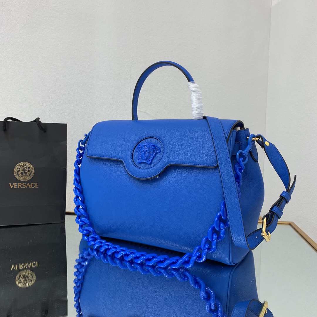 VERSACE MEDIUM LA MEDUSA HANDBAG Lapis DBFI039 25 x 15 x 22 cm