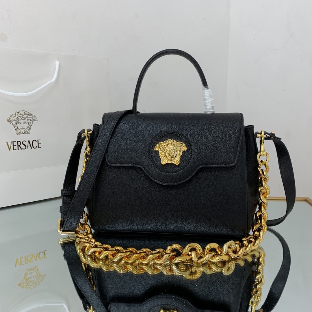 versace medium la medusa handbag G01den metal black dbfi039 25 x 15 x 22 cm