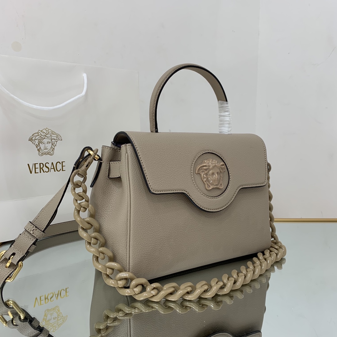 VERSACE MEDIUM LA MEDUSA HANDBAG Beige DBFI039 25 x 15 x 22 cm