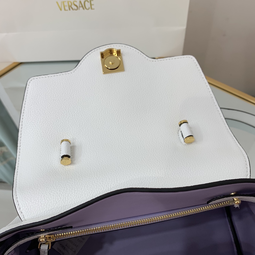 VERSACE MEDIUM LA MEDUSA HANDBAG White DBFI039 25 x 15 x 22 cm