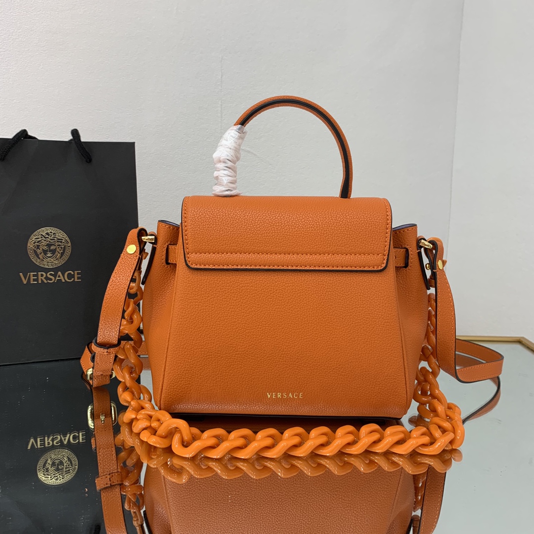 VERSACE SMALL LA MEDUSA HANDBAG Orange DBFI040 20 x 10 x 17 cm