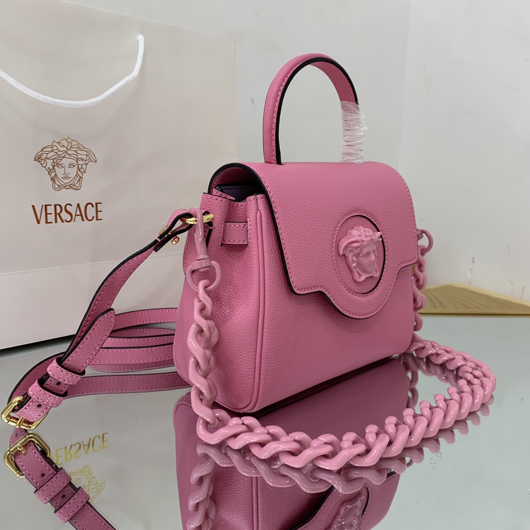 VERSACE SMALL LA MEDUSA HANDBAG Pink DBFI040 20 x 10 x 17 cm