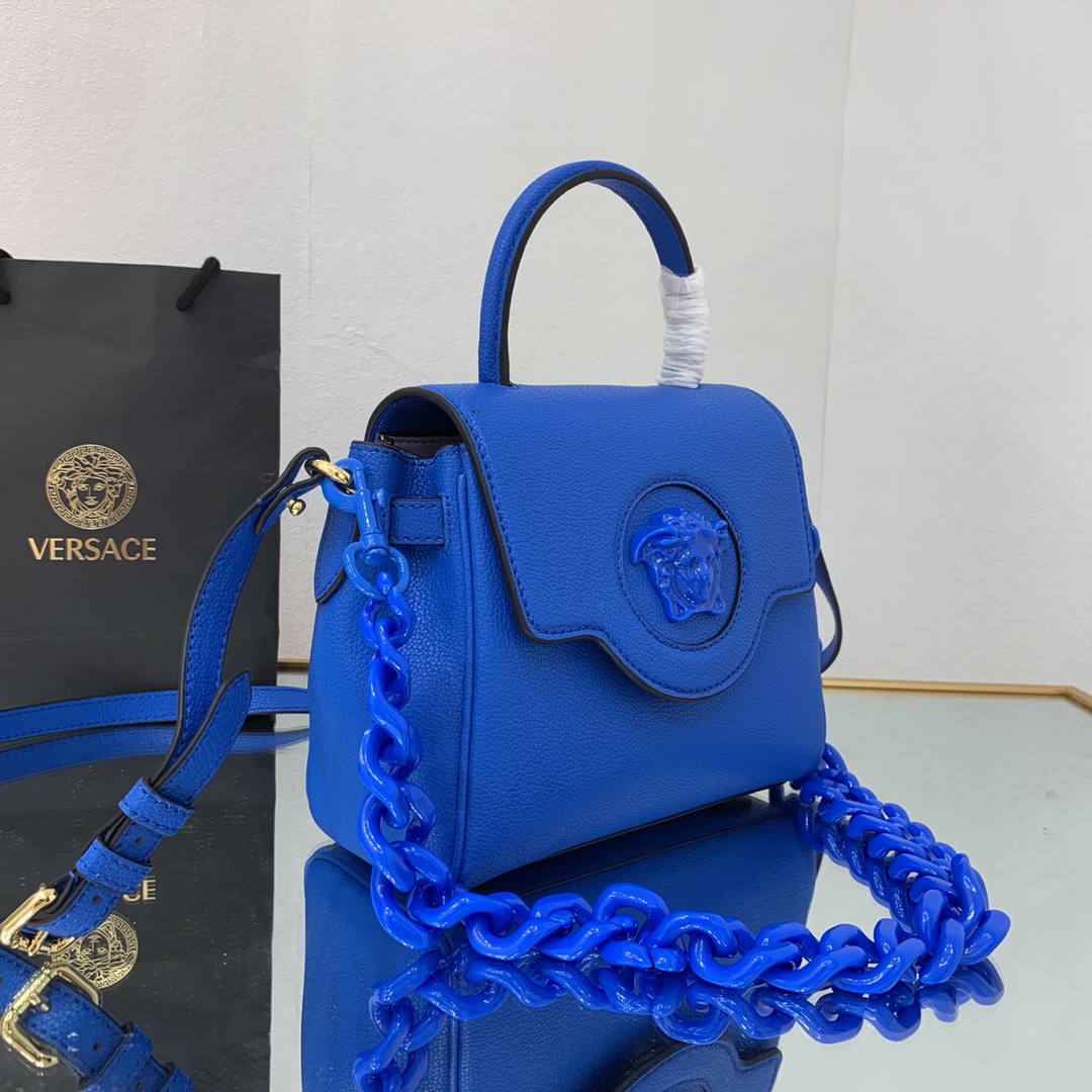 VERSACE SMALL LA MEDUSA HANDBAG Lapis DBFI040 20 x 10 x 17 cm