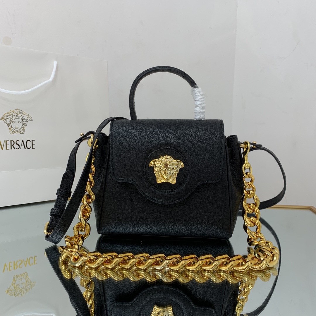 versace small la medusa handbag G01den metal black dbfi040 20 x 10 x 17 cm