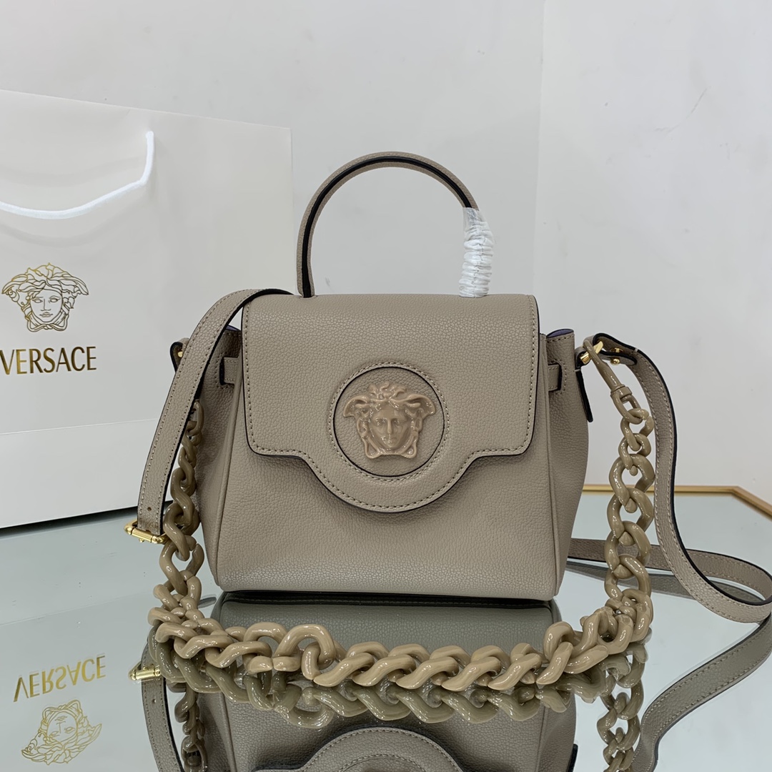 VERSACE SMALL LA MEDUSA HANDBAG Beige DBFI040 20 x 10 x 17 cm