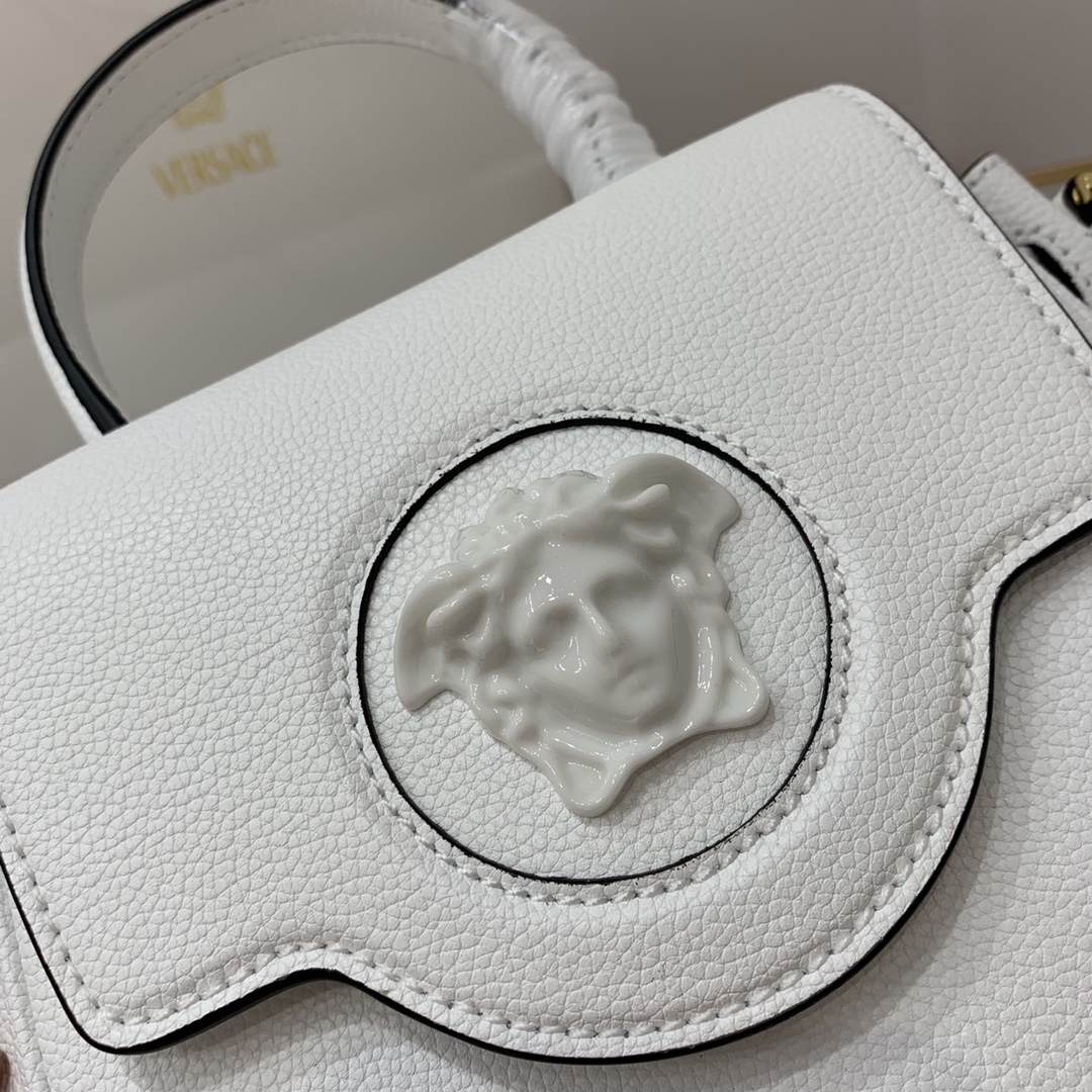 VERSACE SMALL LA MEDUSA HANDBAG White DBFI040 20 x 10 x 17 cm