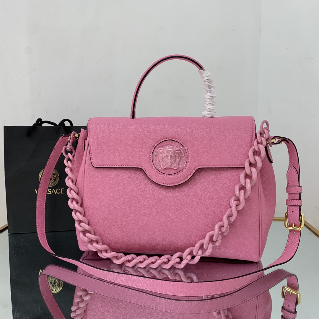 VERSACE LARGE LA MEDUSA HANDBAG Pink DBFI038 35 x 14 x 25 cm