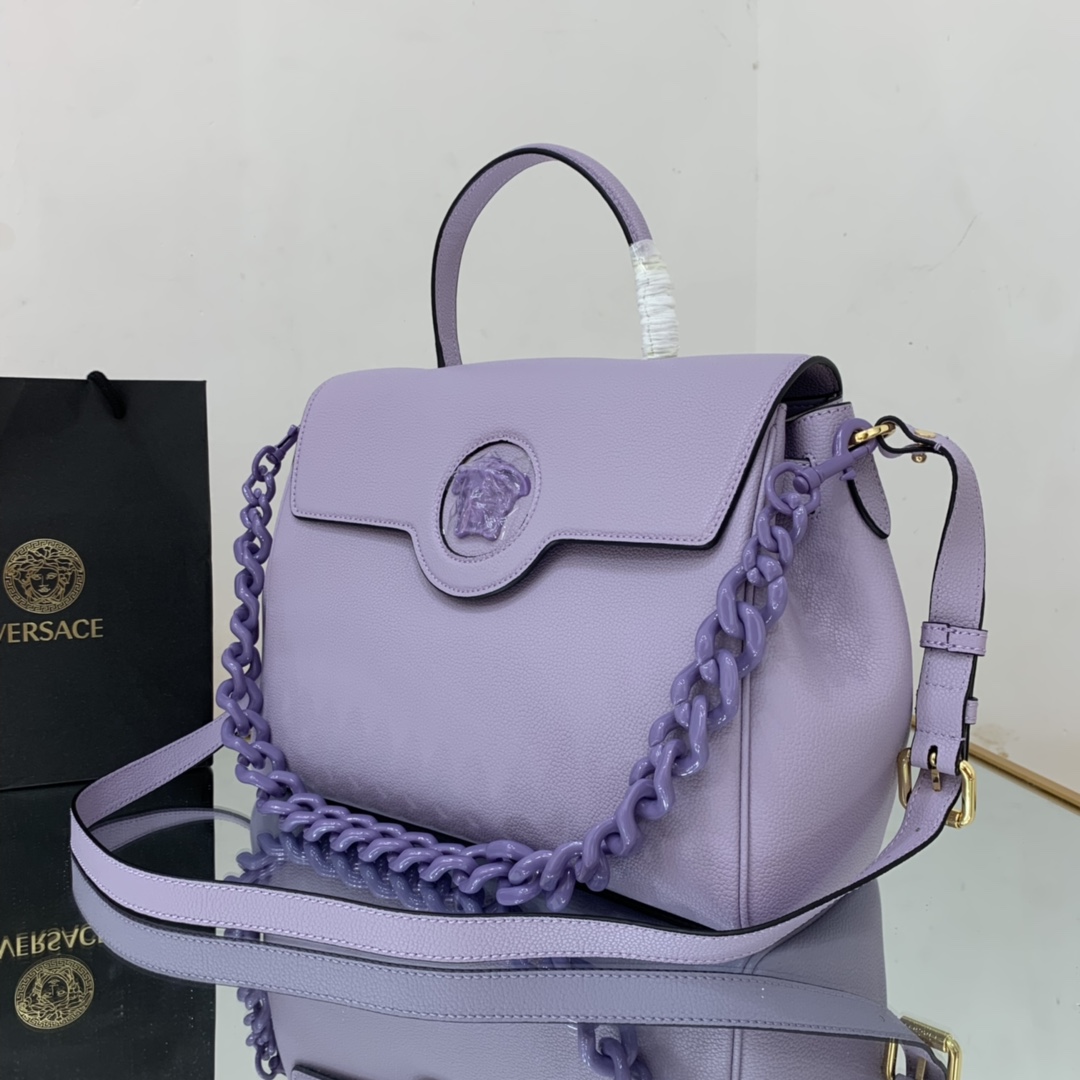 VERSACE LARGE LA MEDUSA HANDBAG Lilac DBFI038 35 x 14 x 25 cm
