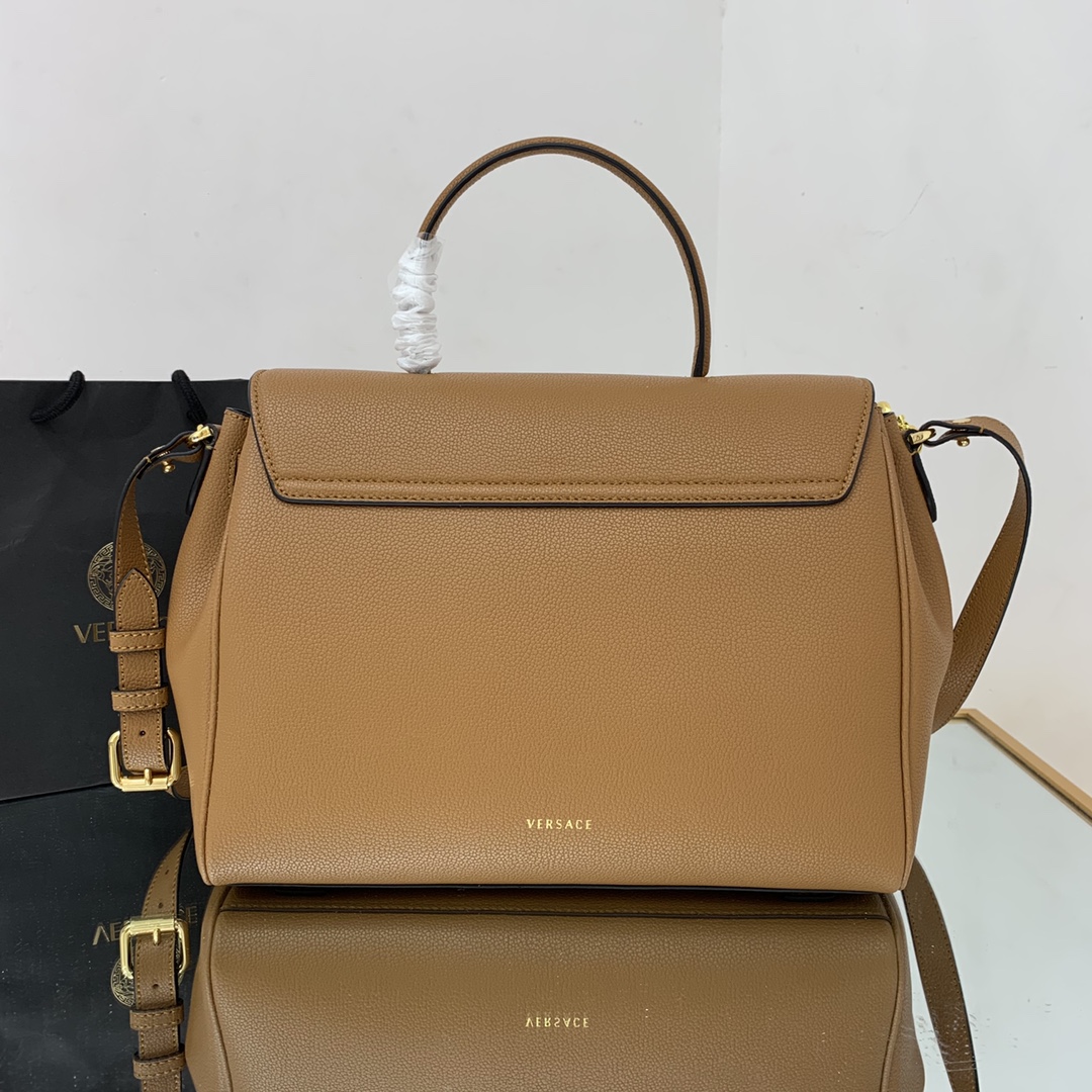 VERSACE LARGE LA MEDUSA HANDBAG Caramel DBFI038 35 x 14 x 25 cm