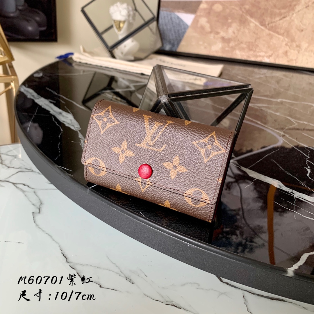 l0vis Vvtt0n 6 key holder monogram canvas fuchisa m60701 10 x 7 cm