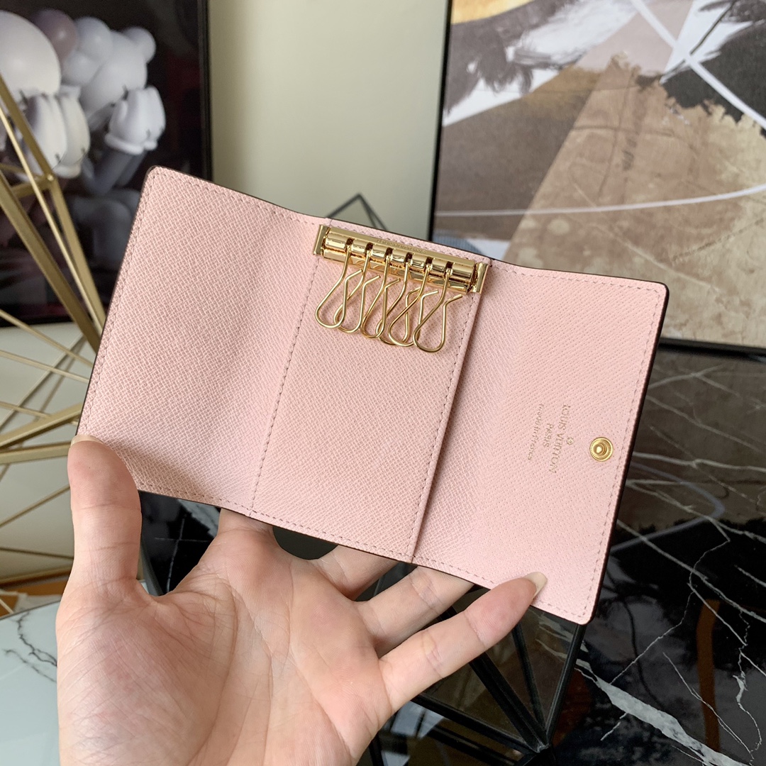 l0vis Vvtt0n 6 key holder monogram canvas rose ballerine m61285 10 x 7 cm