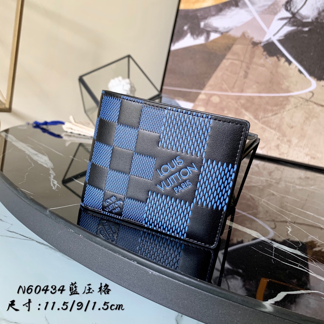 l0vis Vvtt0n multiple wallet damier infini 3d blue n60440 11.5 x 9 x 1.5 cm