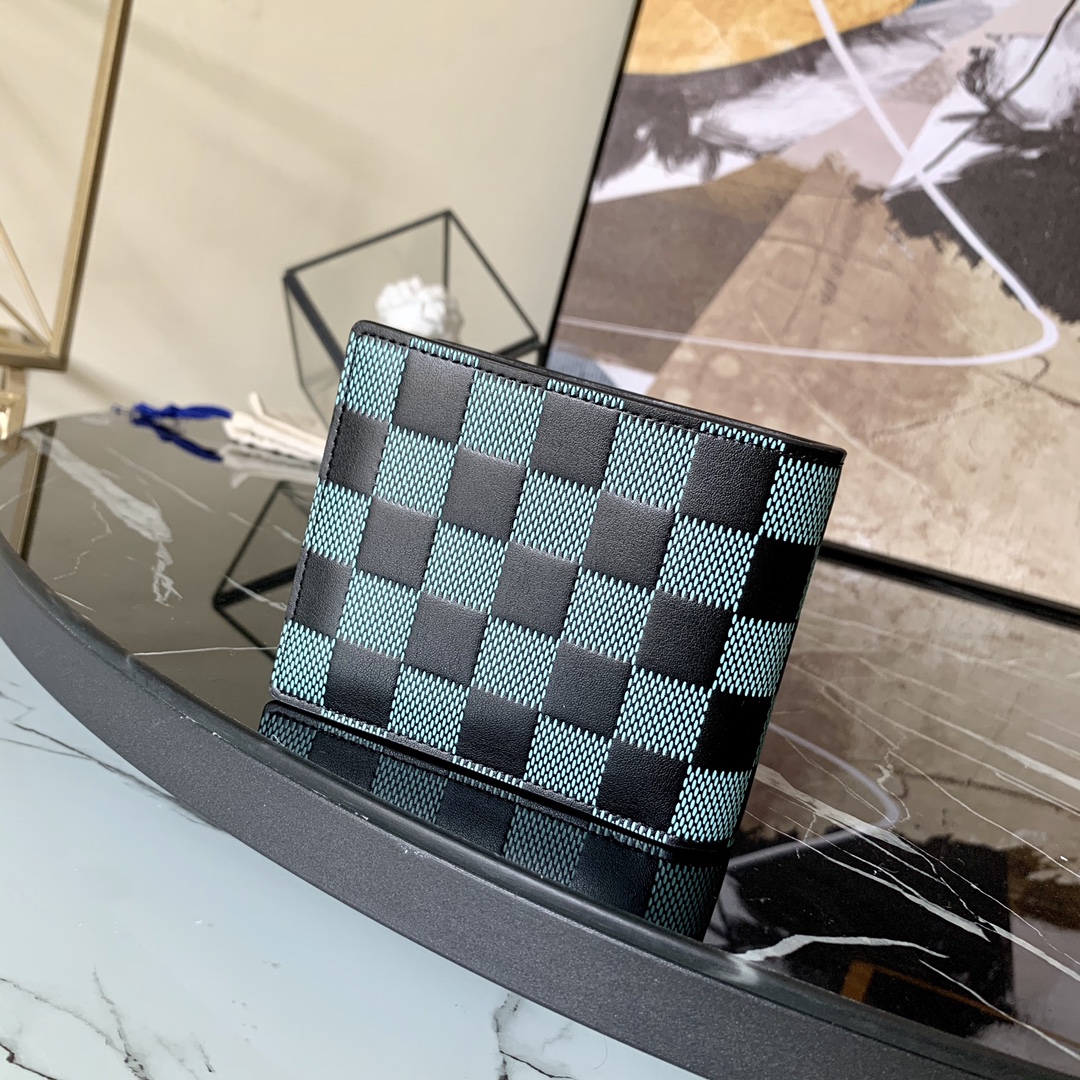 l0vis Vvtt0n multiple wallet damier infini 3d green n60440 11.5 x 9 x 1.5 cm